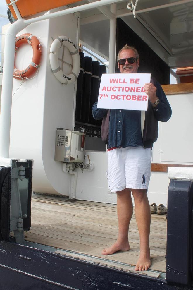 Captain and owner, David Tomlinson is determined to sell MV Flamingo Bay. © Jeni Bone